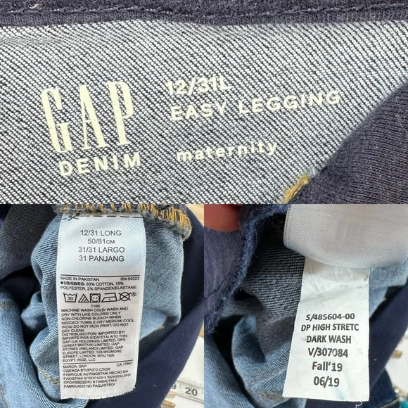 Gap Denim Blue Jean Easy Legging with Belly Band women’s sz maternity 12/31 Long - Picture 4 of 7